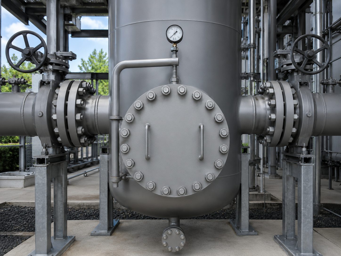 Industrial piping, valves and equipment representing critical operating assets